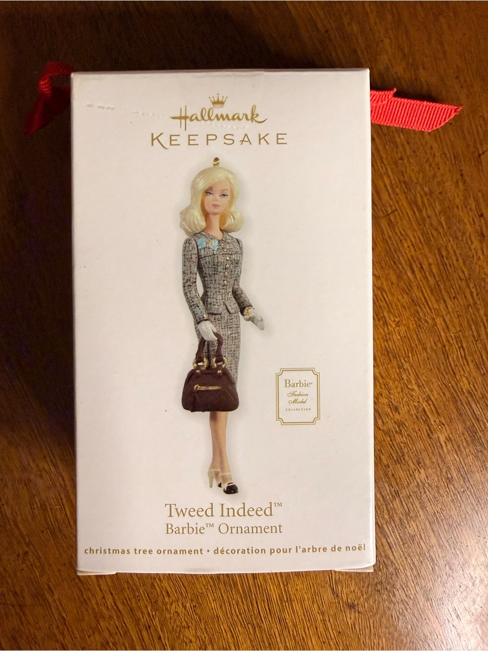 Hallmark Barbie as Tweed Indeed 2012 Ornament - Cream and Brown with Blue Accent